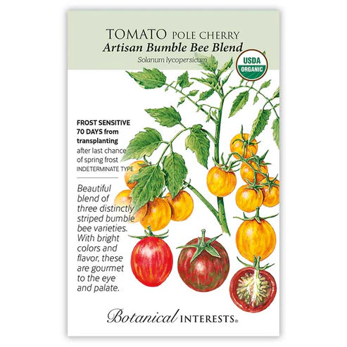 Tomato Cherry 'Artisan Bumble Bee Blend Pole'