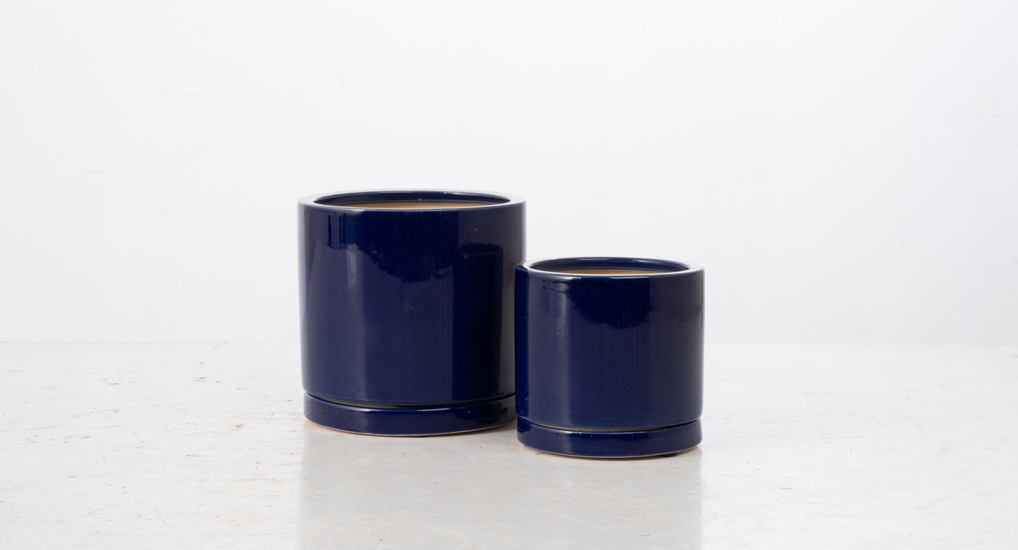 ALF Ocean Cylinder Petits Pot w/ Attached Saucer