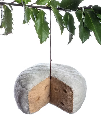 Felt Brie Wheel Ornament