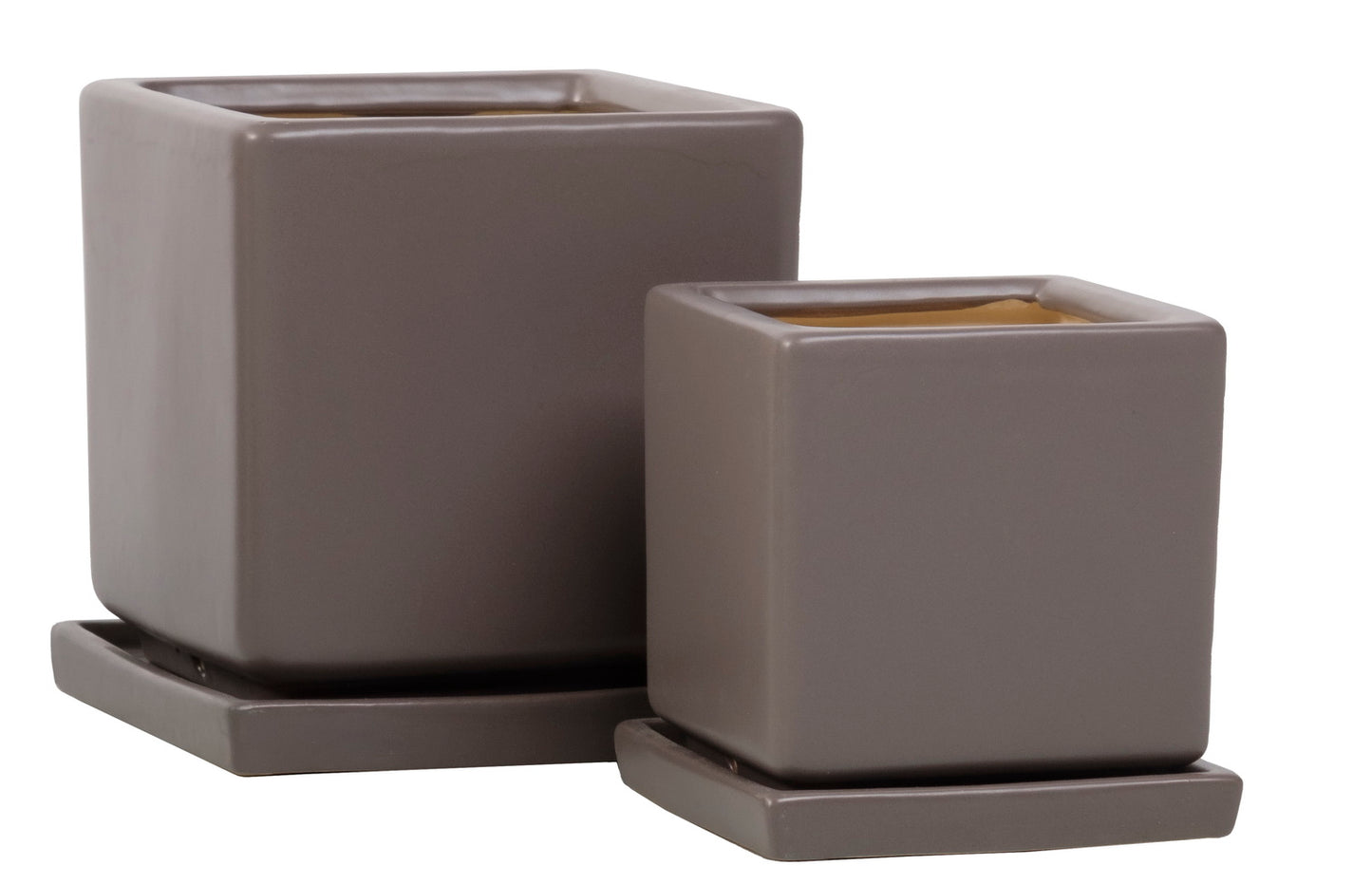 ALF Petits Square Pot w/ Attached Saucer