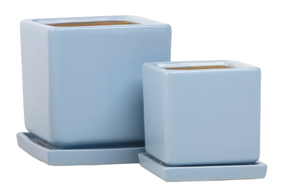 ALF Petits Square Pot w/ Attached Saucer
