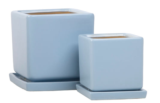 ALF Petits Square Pot w/ Attached Saucer