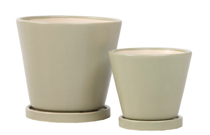 ALF Petits Round Tapered Pot w/ Attached Saucer