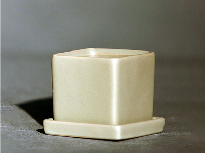 Cube Pot w/ Detached Saucer