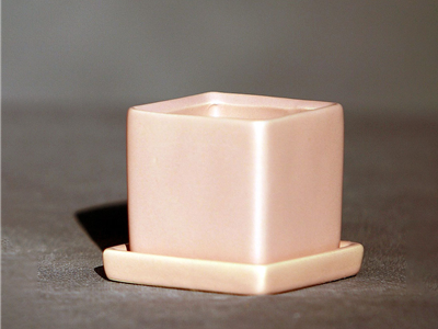 Cube Pot w/ Detached Saucer