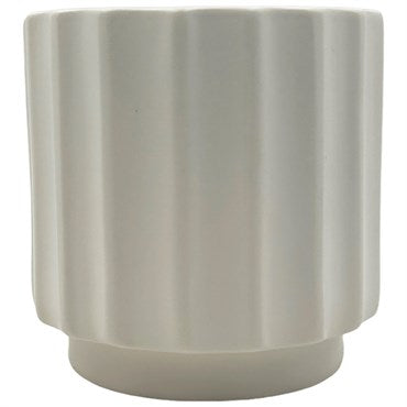 Mcarr 6.3"X6.3"X6.3" Ceramic Ribbed Pot