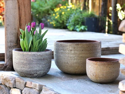 Egg Horizontal Ripples Planter