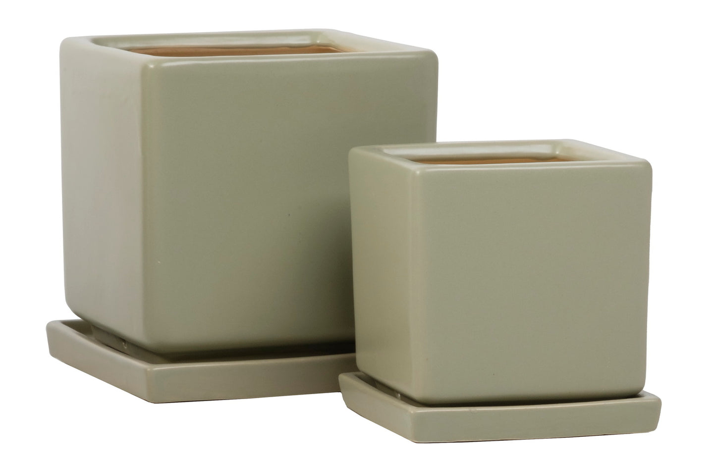 ALF Petits Square Pot w/ Attached Saucer