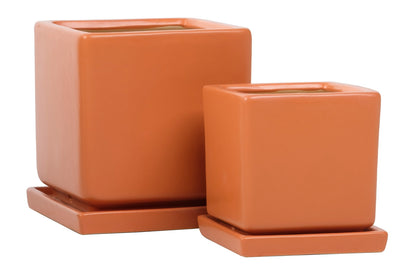 ALF Petits Square Pot w/ Attached Saucer
