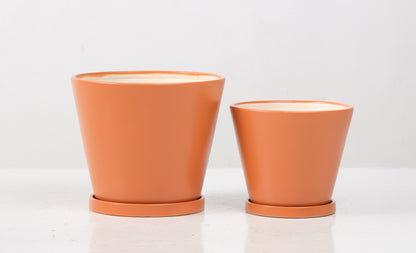 ALF Mezzo Round Tapered Pot w/ Attached Saucer